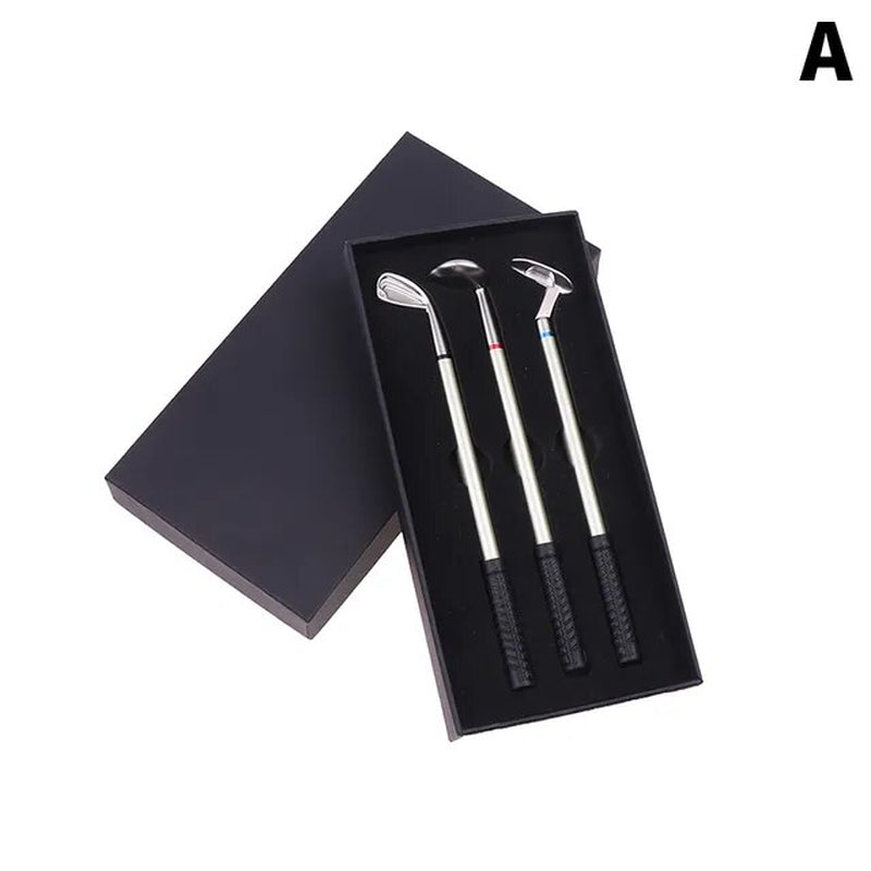 Golf Pen Set Mini Desktop Golf Ball Pen Gift Includes Putting Green 3 Clubs Pen Balls and Flag Desk Games Office School Gift