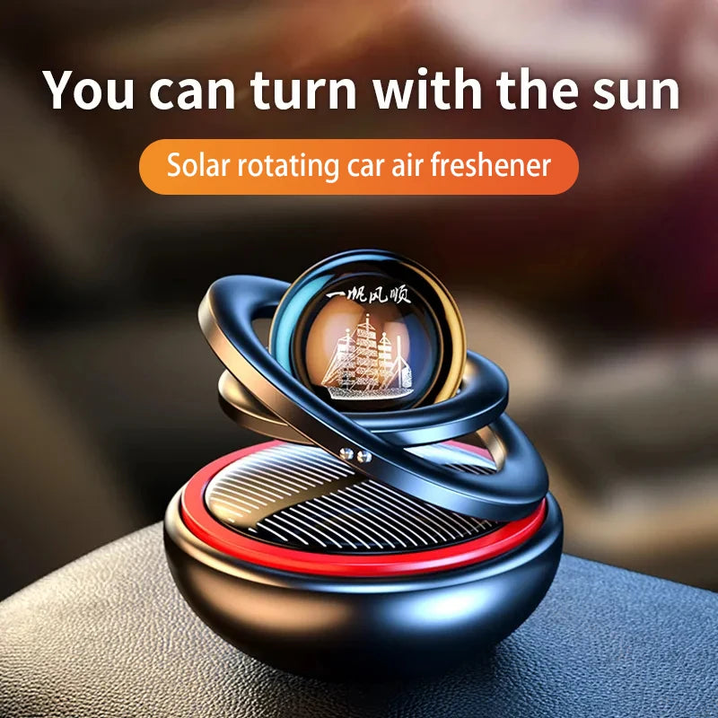Solar Car Air Freshener Rotating Auto Flavoring Diffuser Accessories Indoor Original Men and Women Perfume Decorative Accessorie