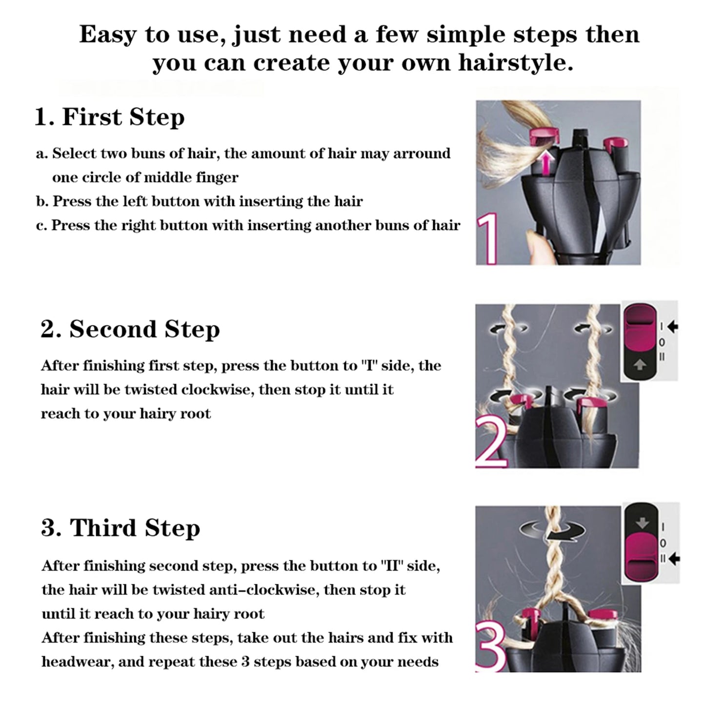 Electric Hair Braider Plait Automatic Twist Braider Styling Braiding Machine Quick Braid Tool Hair Styling Tool Hair Braider