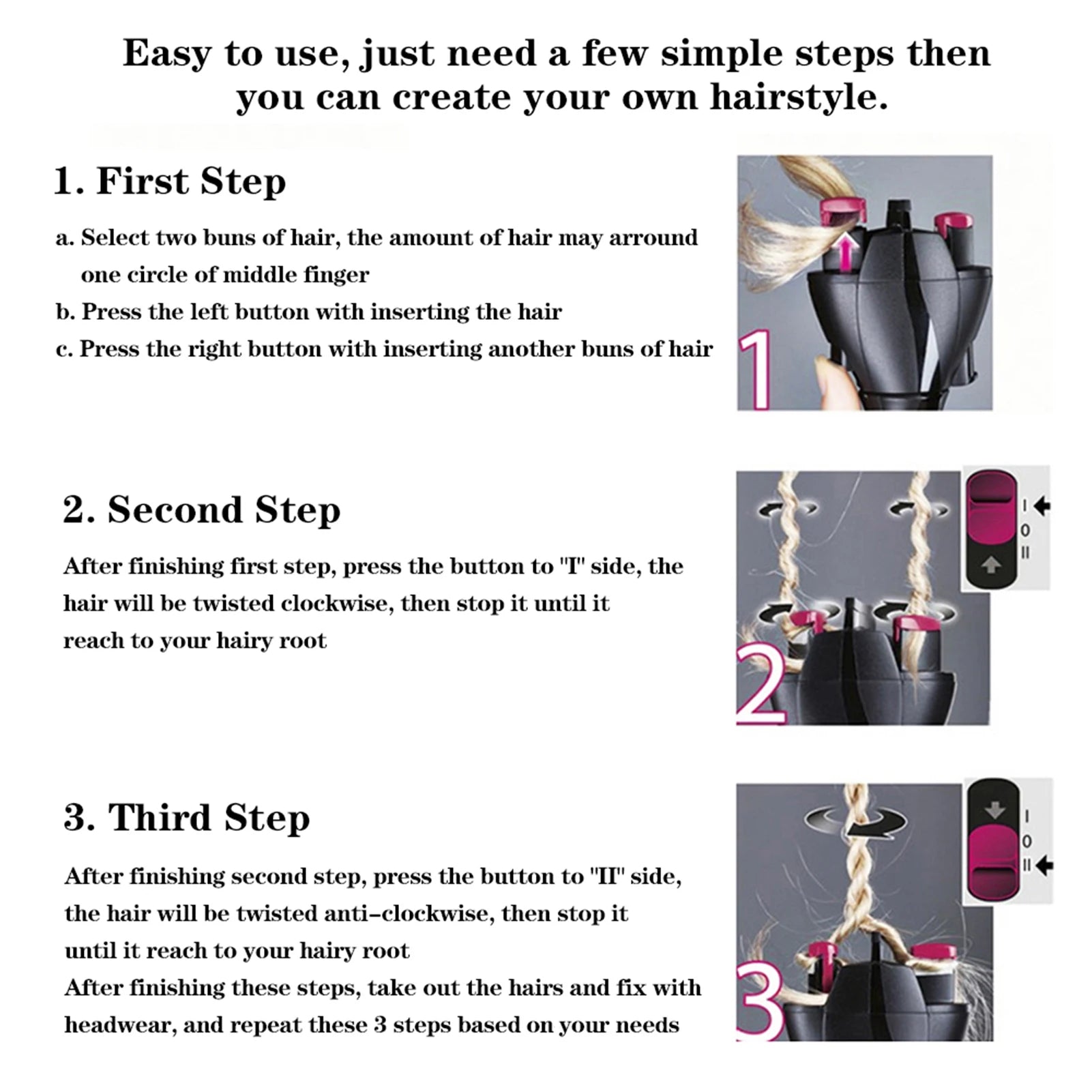 Electric Hair Braider Plait Automatic Twist Braider Styling Braiding Machine Quick Braid Tool Hair Styling Tool Hair Braider