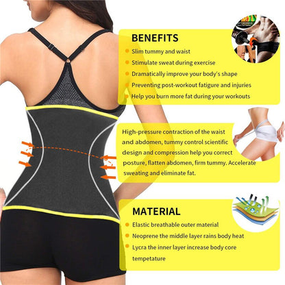 Body Shapers Slim Waist Trainer for Women Neoprene Sauna Strap Fat Burning Waist Belt Cincher Girdles Slimming Shapewears