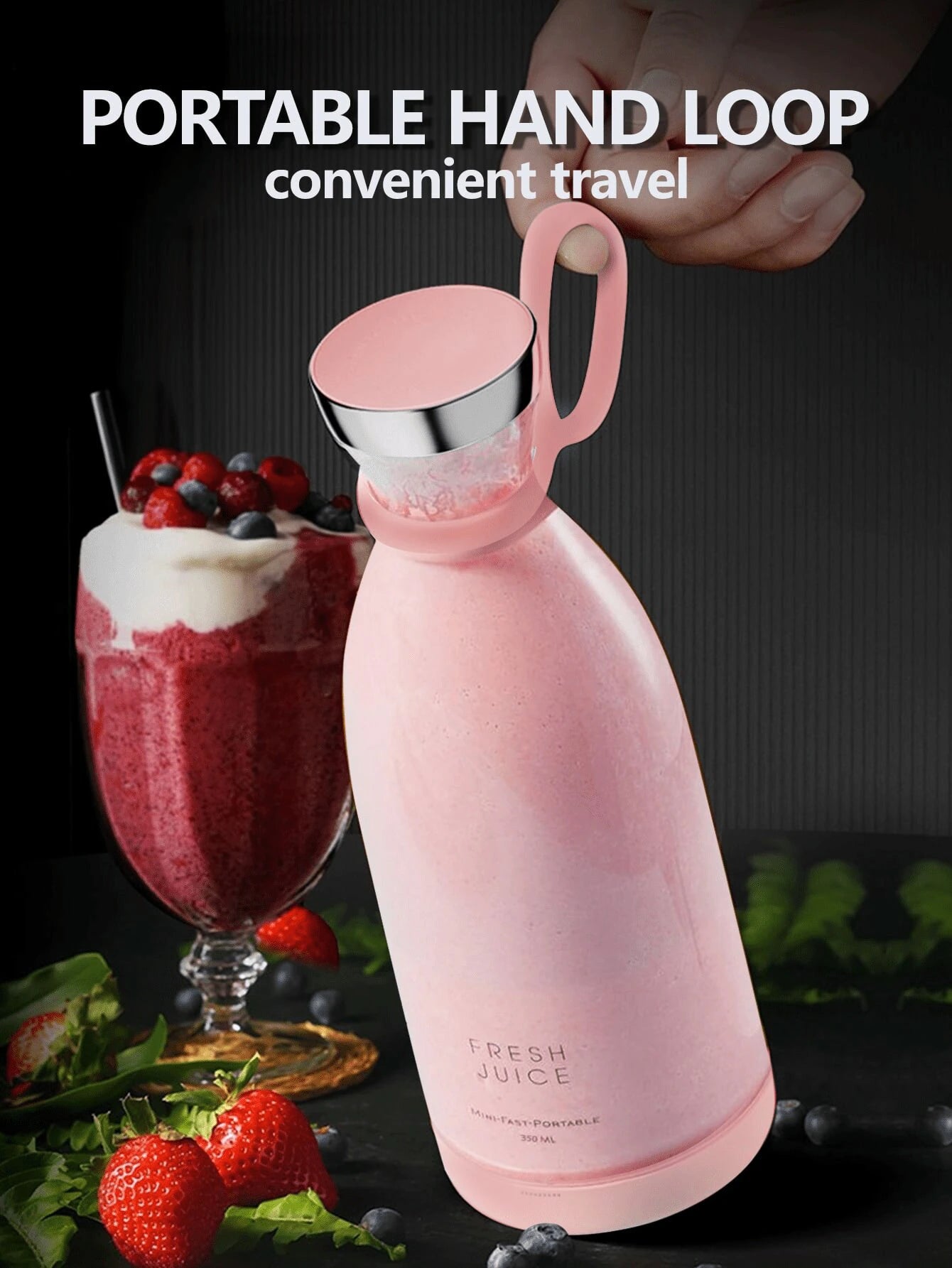 "FreshBlend Portable Mini Blender - Enjoy Smoothies On-The-Go with 1400mAh Battery and 350ml Capacity - Perfect for Travel and Kitchen Use!"