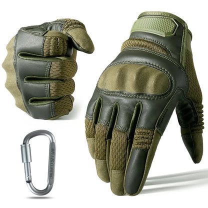 Full Finger Tactical Army Gloves Military Paintball Shooting Airsoft PU Leather Touch Screen Rubber Protective Gear Women Men