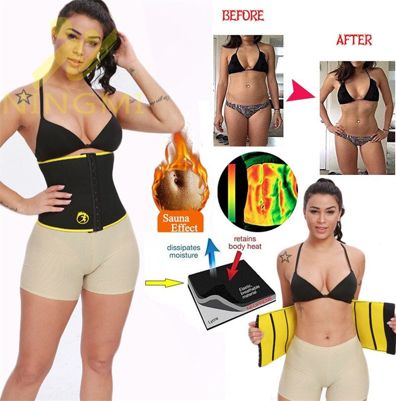 Body Shapers Slim Waist Trainer for Women Neoprene Sauna Strap Fat Burning Waist Belt Cincher Girdles Slimming Shapewears