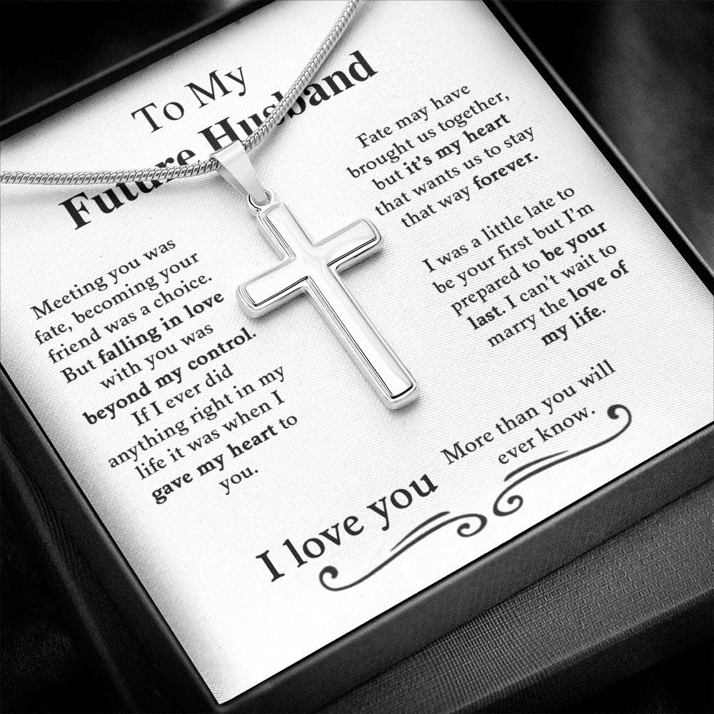 My Future Husband | I love You - Stainless Steel Cross Necklace