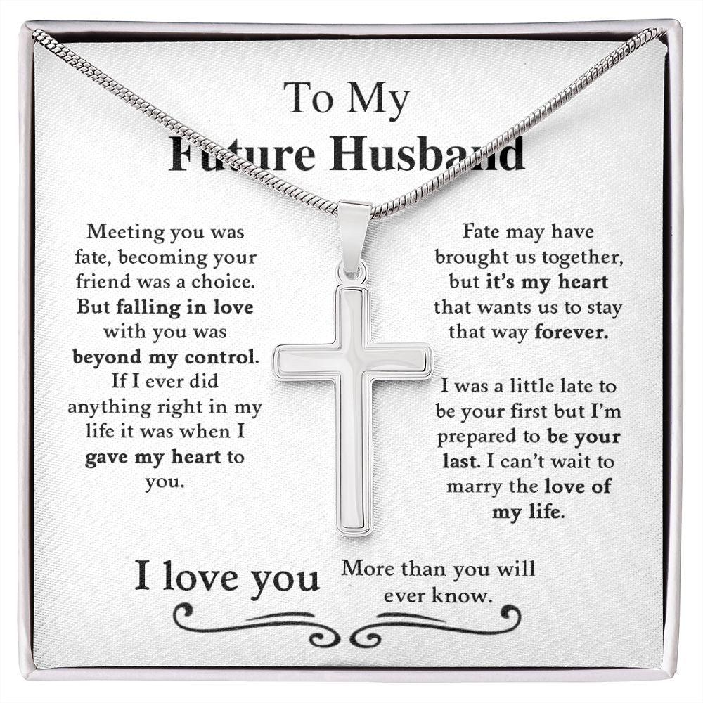 My Future Husband | I love You - Stainless Steel Cross Necklace