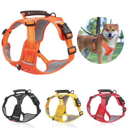 No Pull Large Dog Harness Adjustable Reflective Vest Harnesses for Small Medium Dogs Outdoor Travel French Bulldog Accessories