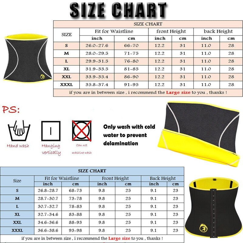 Body Shapers Slim Waist Trainer for Women Neoprene Sauna Strap Fat Burning Waist Belt Cincher Girdles Slimming Shapewears