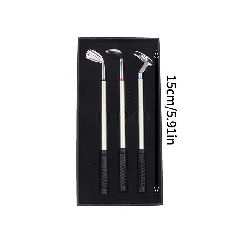 Golf Pen Set Mini Desktop Golf Ball Pen Gift Includes Putting Green 3 Clubs Pen Balls and Flag Desk Games Office School Gift