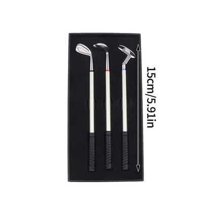 Golf Pen Set Mini Desktop Golf Ball Pen Gift Includes Putting Green 3 Clubs Pen Balls and Flag Desk Games Office School Gift