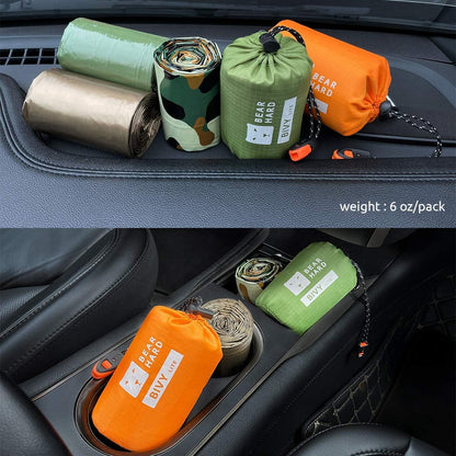 Emergency Sleeping Bag Emergency Gear Bivy Sack Ultralight Waterproof Thermal Survival Bivvy Bag with Heat Retention for Camping, Hiking, Backpacking