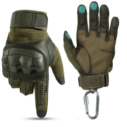 Full Finger Tactical Army Gloves Military Paintball Shooting Airsoft PU Leather Touch Screen Rubber Protective Gear Women Men
